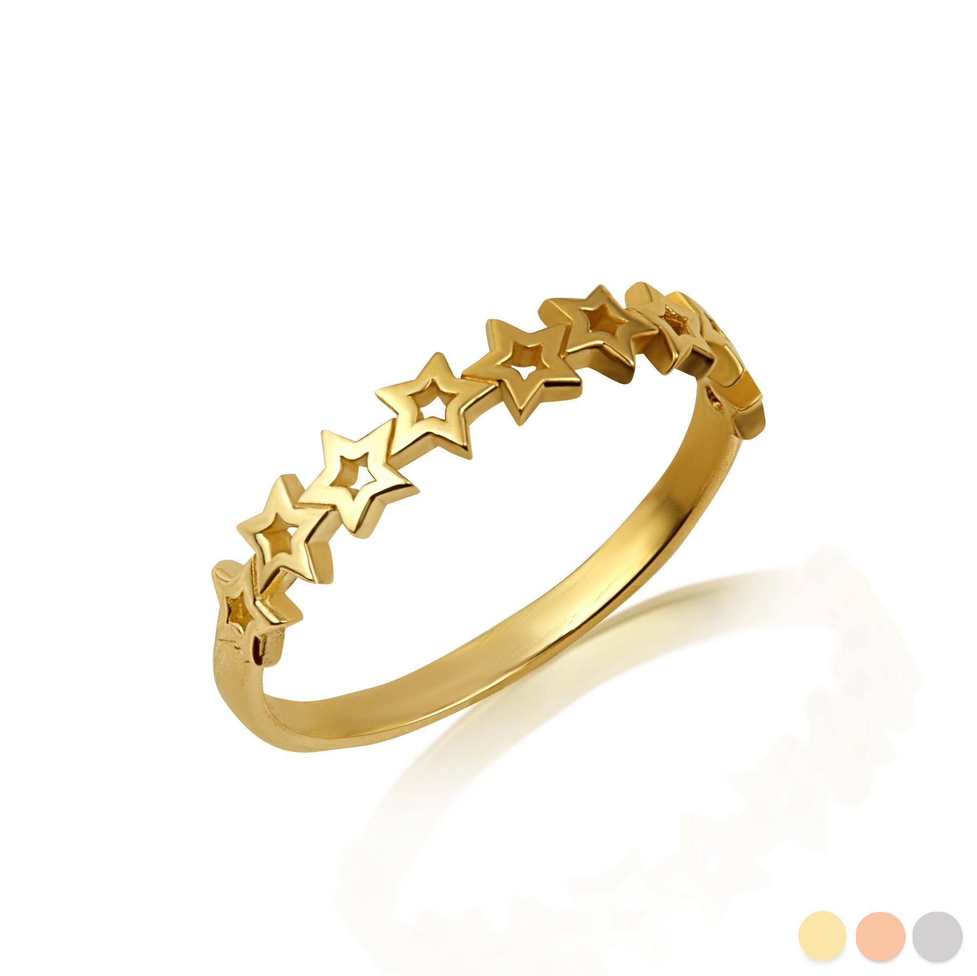Gold Celestial Star Band Ring