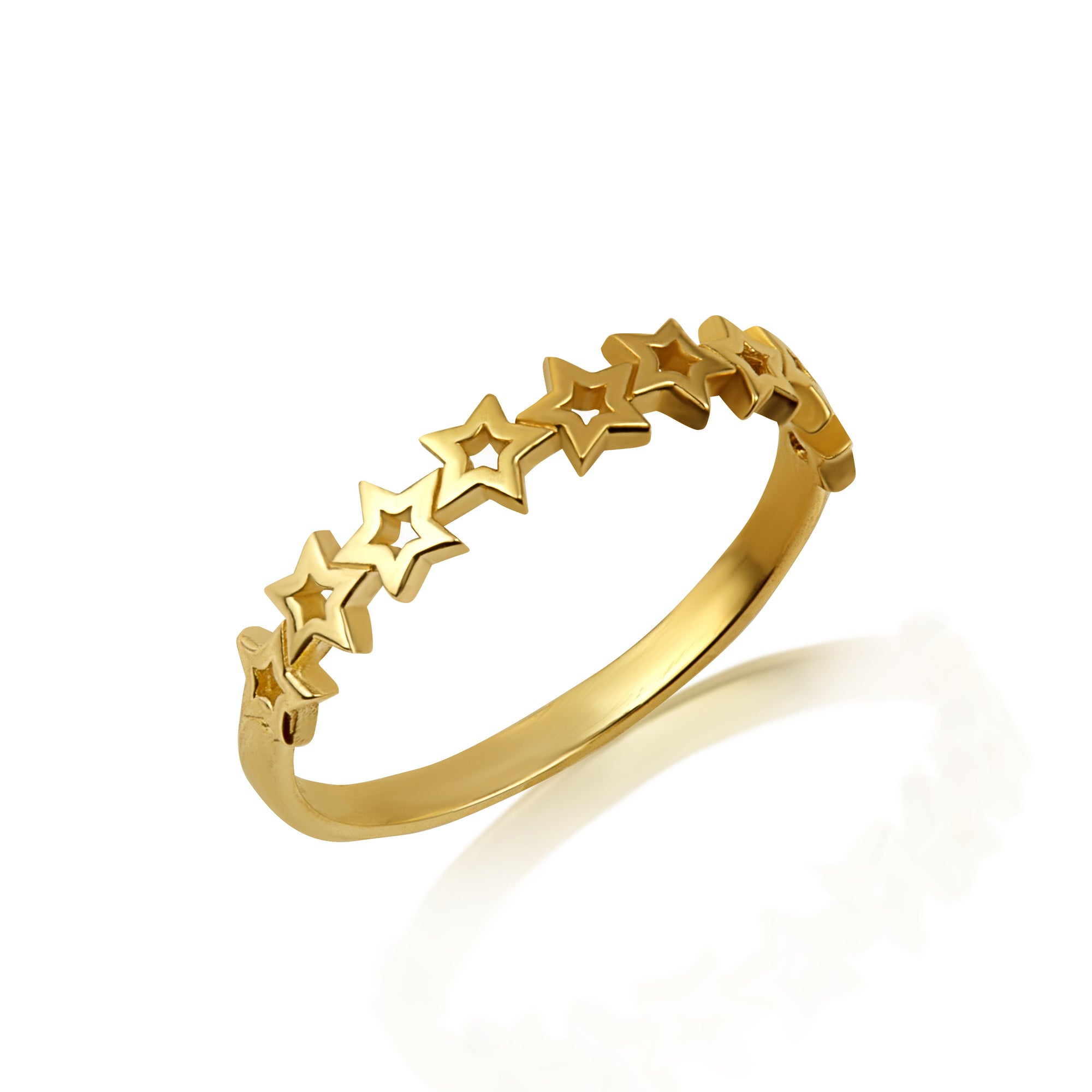 Gold Celestial Star Band Ring, view 5