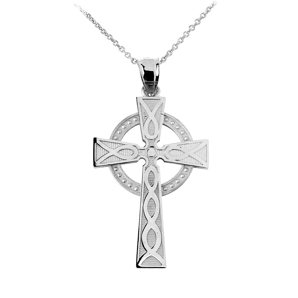 Gold Celtic Cross Charm Pendant Necklace, view 3