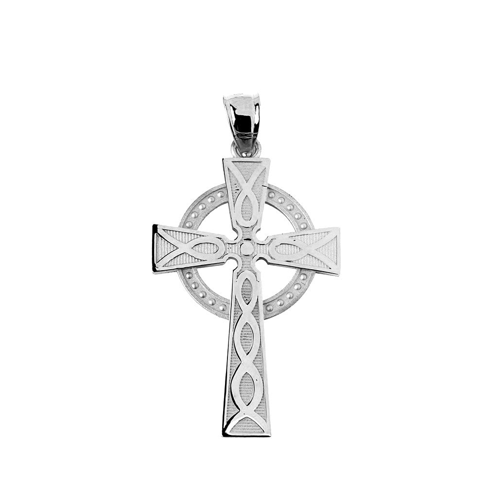Gold Celtic Cross Charm Pendant Necklace, view 6
