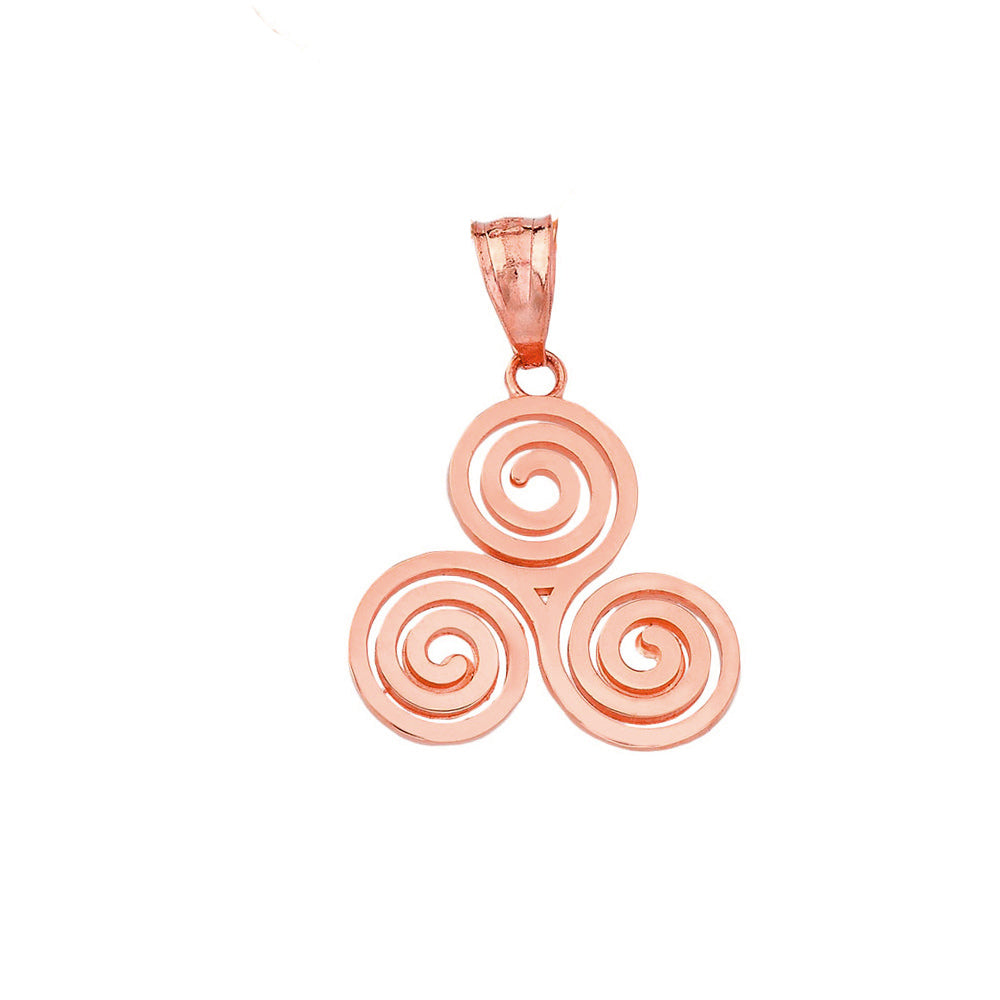 Gold Celtic Knot Triskele Swirl Pendant Necklace, view 4
