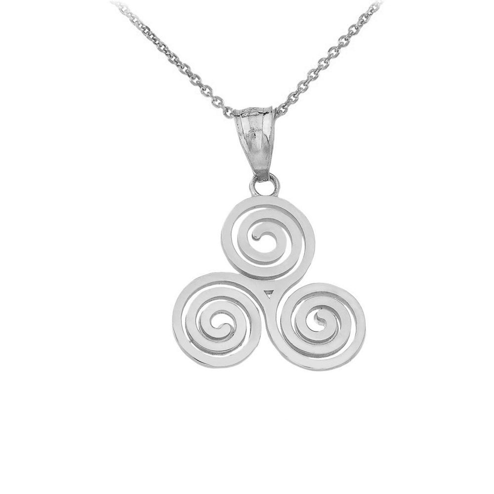 Gold Celtic Knot Triskele Swirl Pendant Necklace, view 5