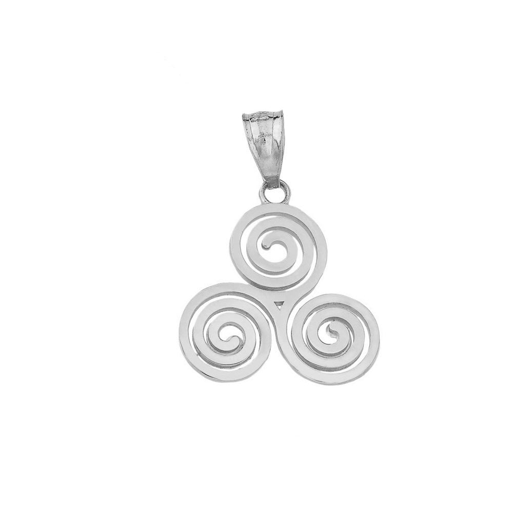 Gold Celtic Knot Triskele Swirl Pendant Necklace, view 6