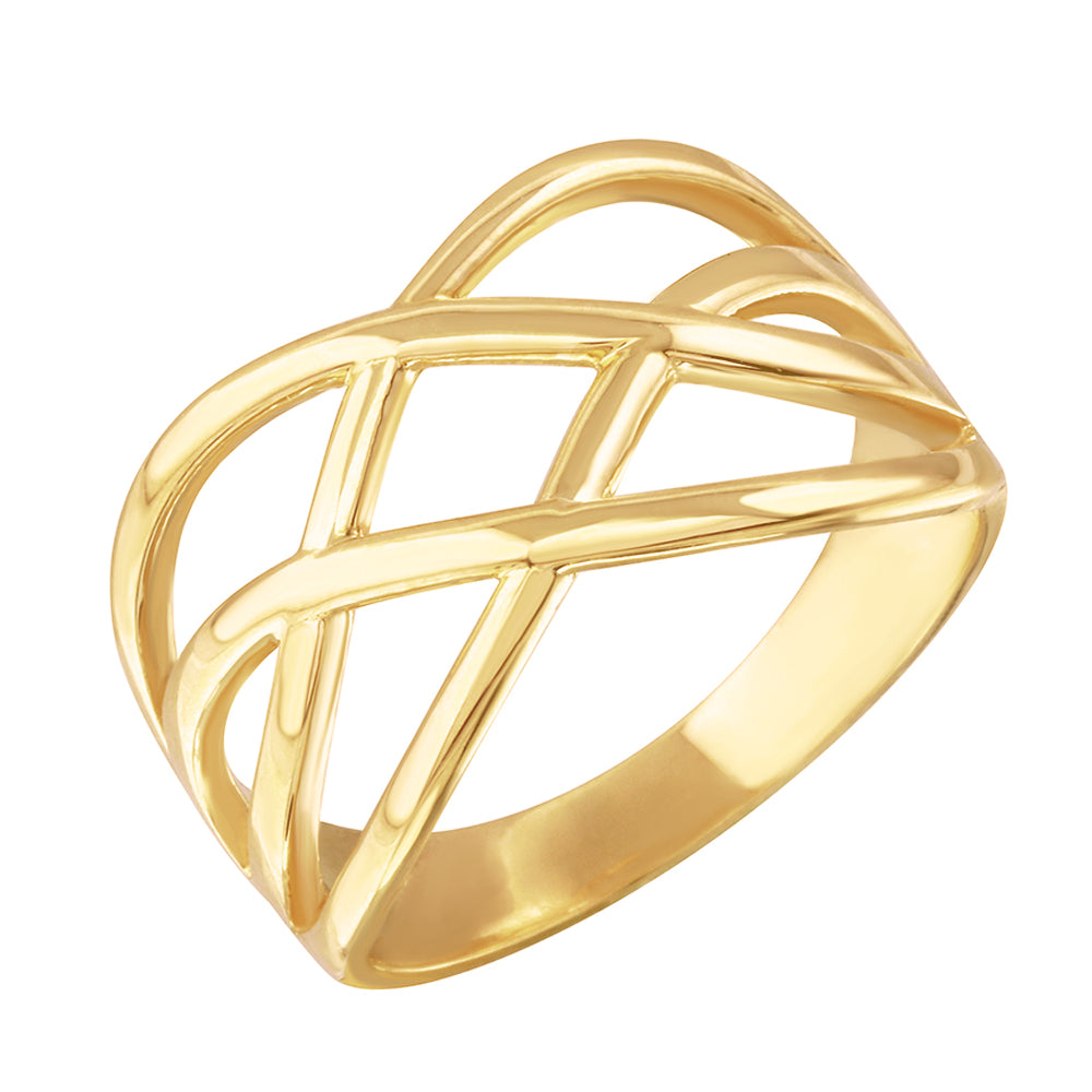 Gold Celtic Knot Wide Band Women's Ring
