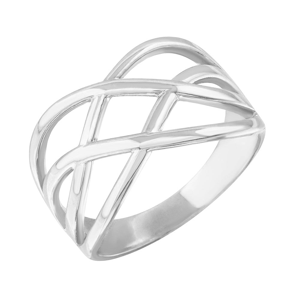 Gold Celtic Knot Wide Band Women's Ring, view 2