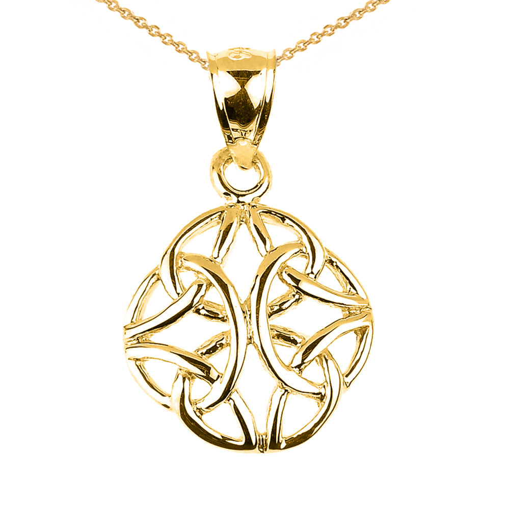 Gold Celtic Trinity Knot Charm Pendant Necklace