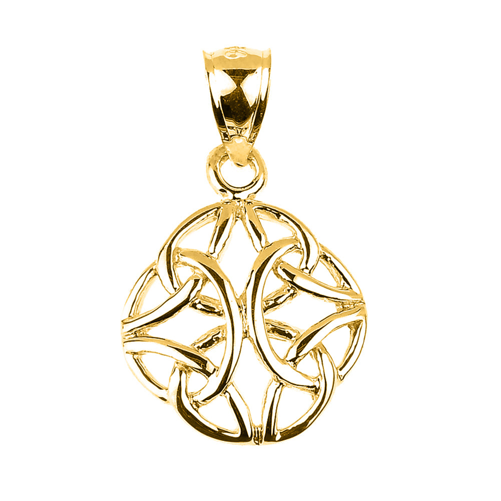 Gold Celtic Trinity Knot Charm Pendant Necklace, view 2