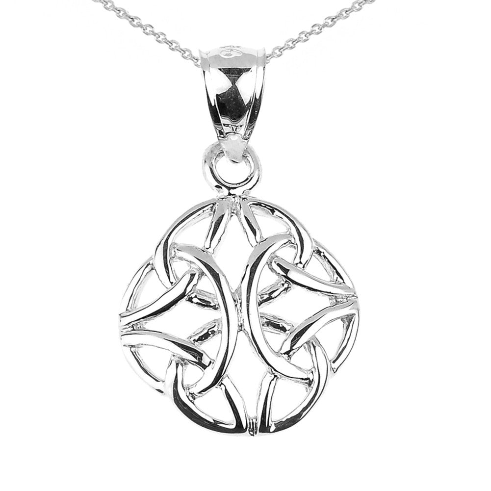 Gold Celtic Trinity Knot Charm Pendant Necklace, view 5