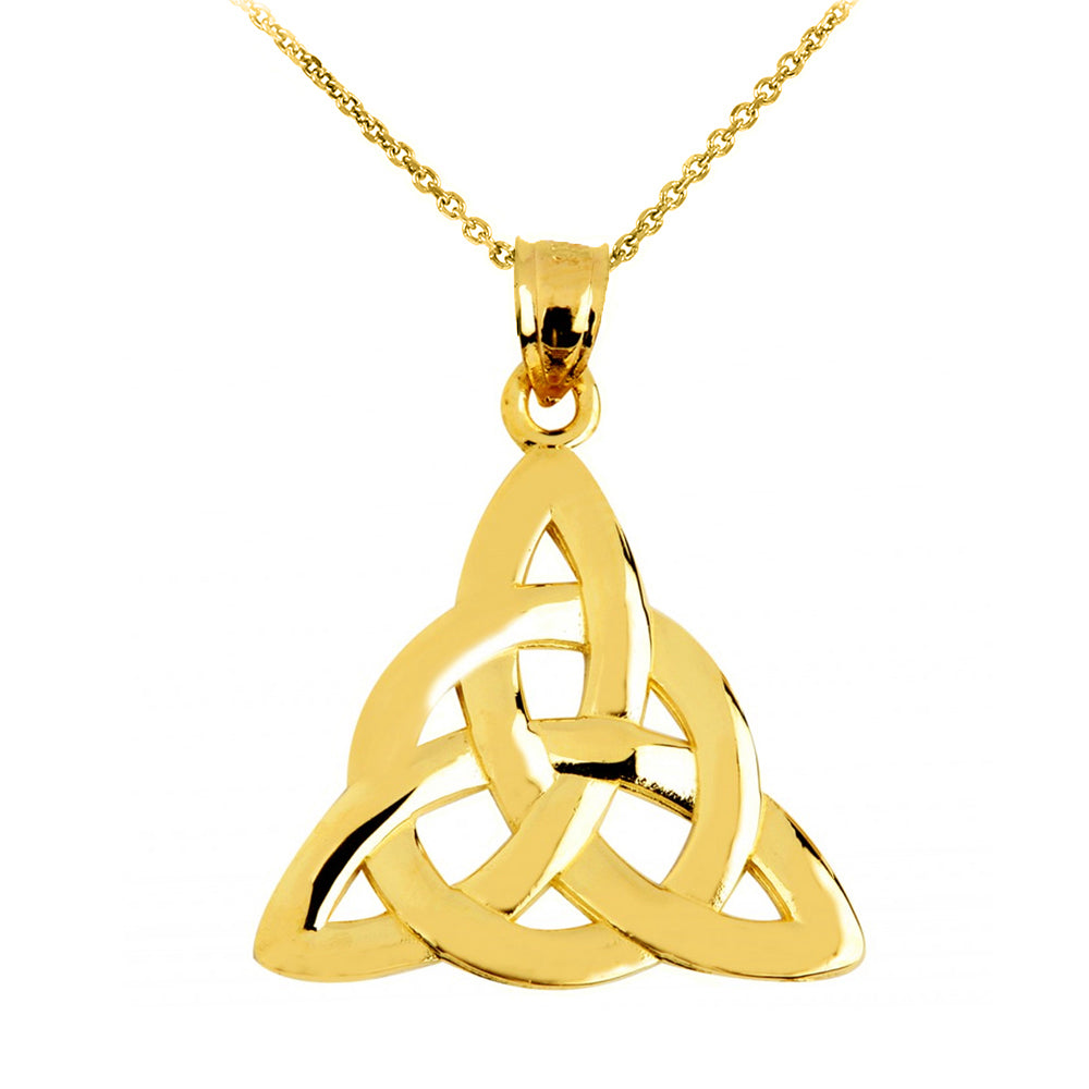 Gold Celtic Trinity Pendant Necklace