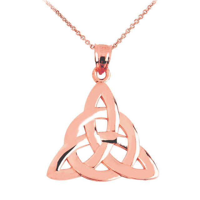 Gold Celtic Trinity Pendant Necklace, view 2