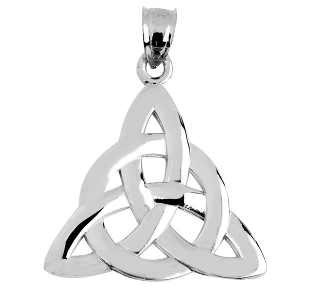 Gold Celtic Trinity Pendant Necklace, view 5