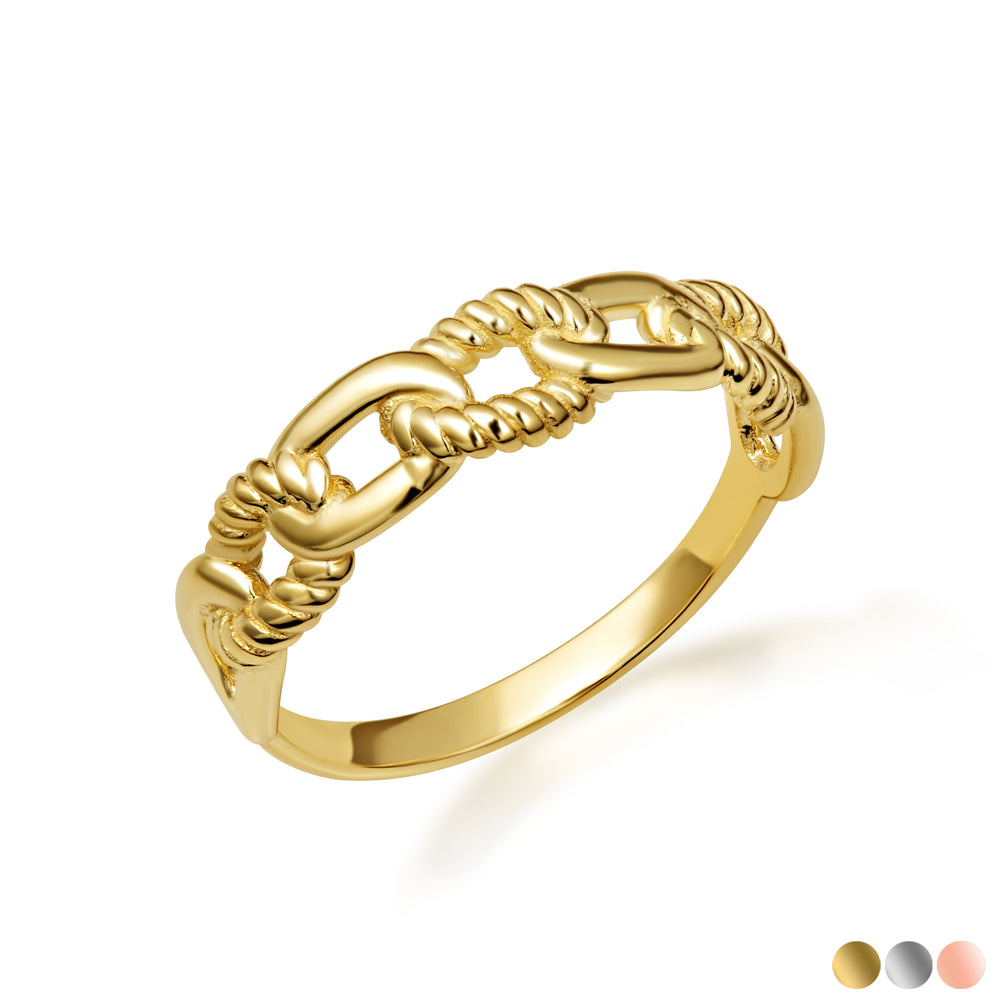 Gold Chain Link Band Ring