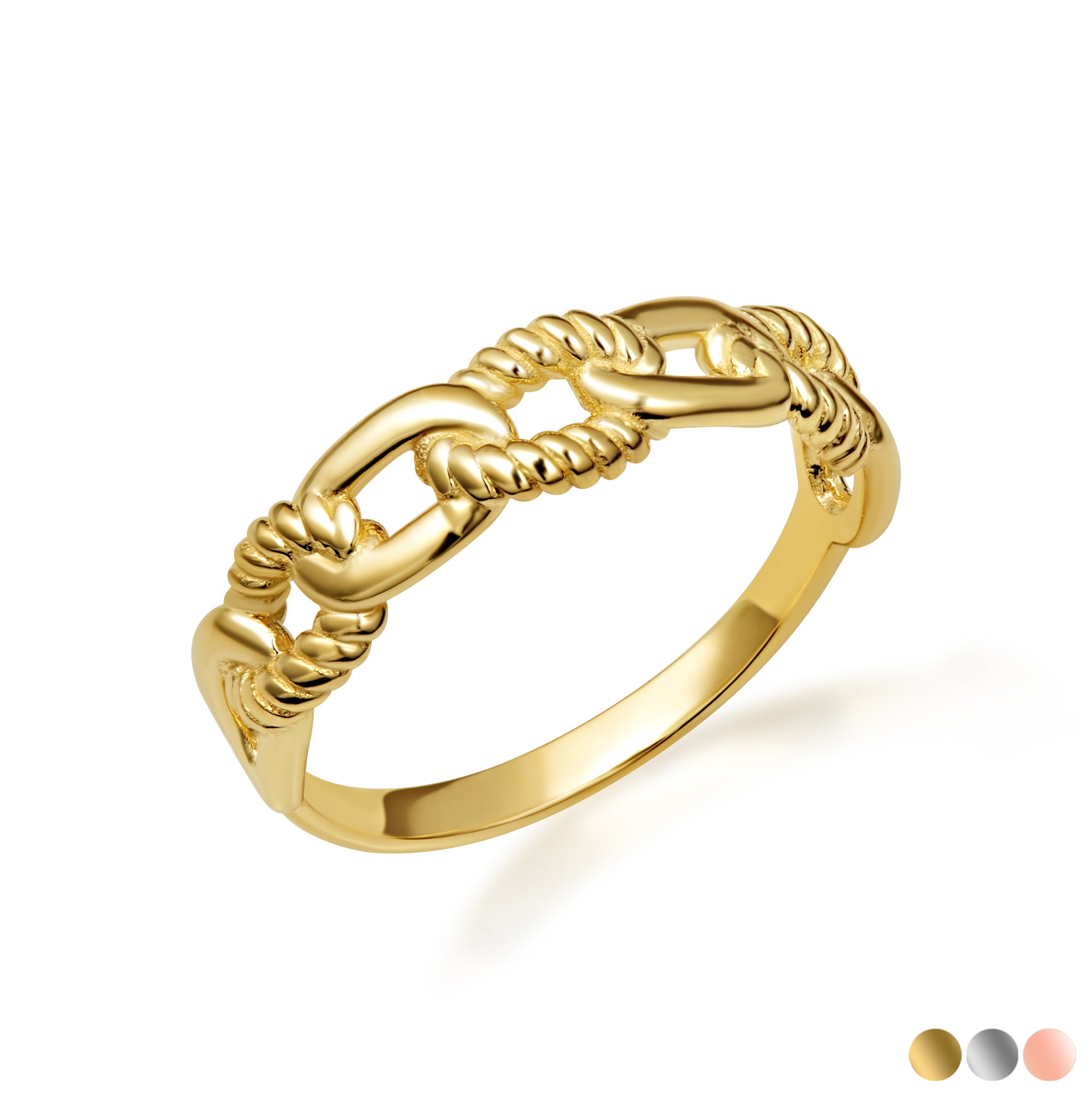 Gold Chain Link Band Ring