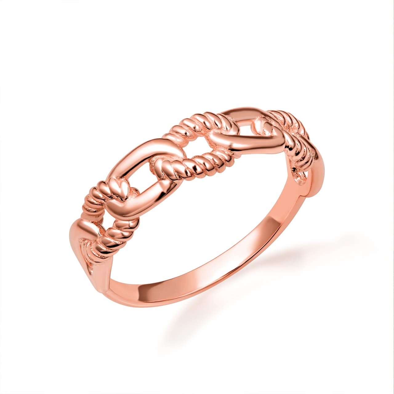 Gold Chain Link Band Ring, view 4