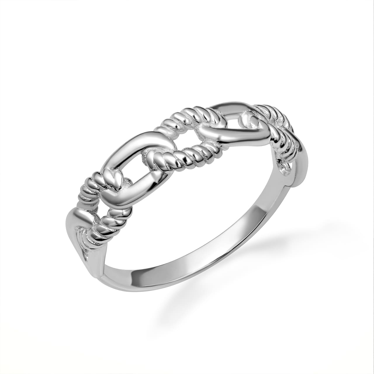 Gold Chain Link Band Ring, view 5