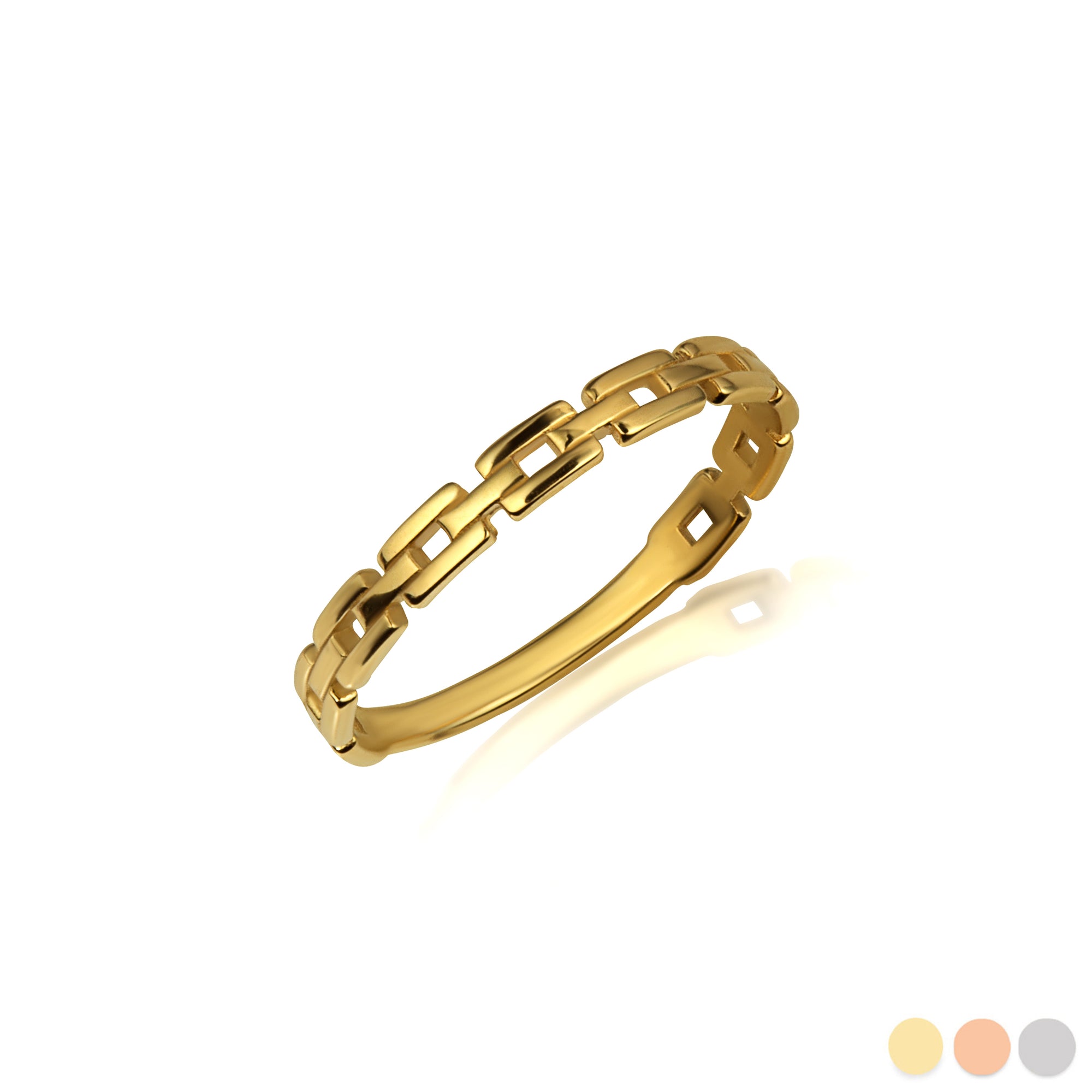 Gold Chain Link Protection Band Ring