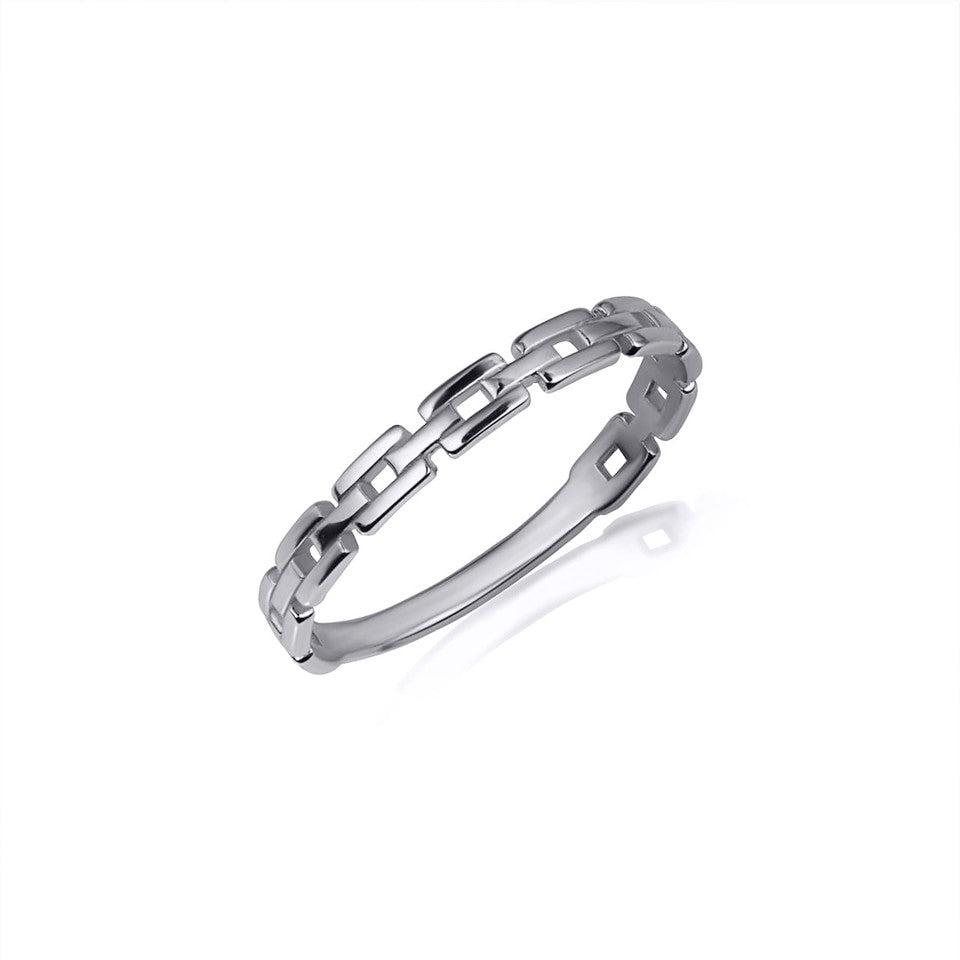 Gold Chain Link Protection Band Ring, view 4
