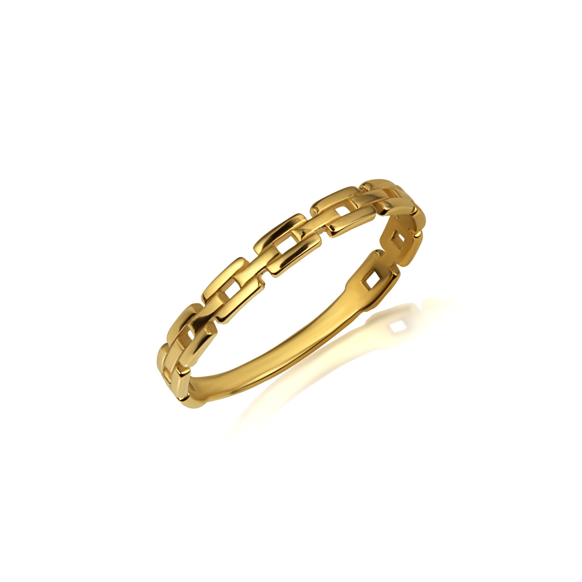 Gold Chain Link Protection Band Ring, view 5