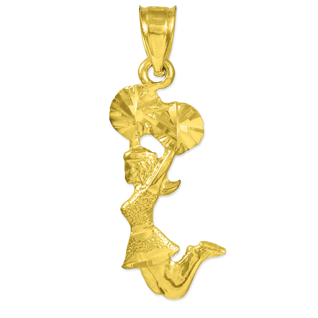 Gold Cheerleader Charm Pendant Necklace, view 3