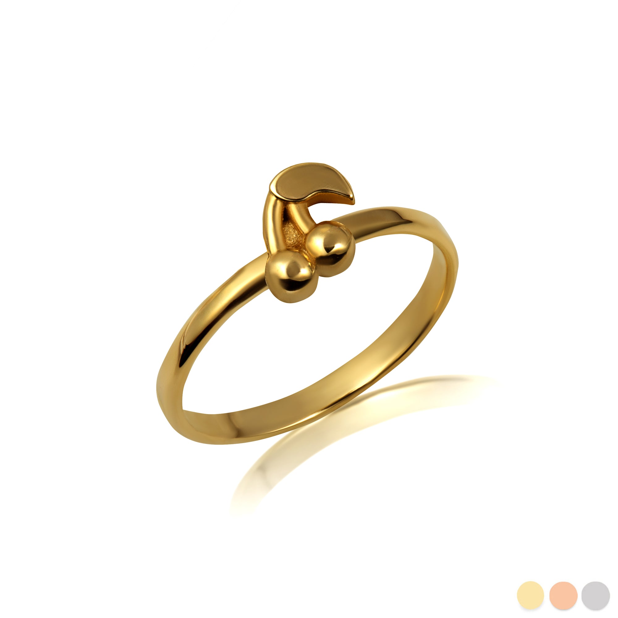 Gold Cherry Fruit Lucky Ring