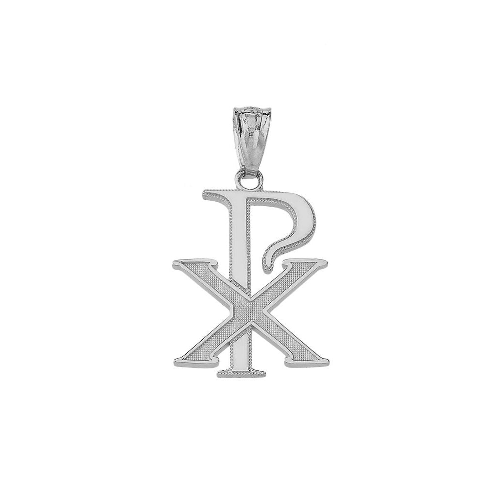 Gold Chi-Rho Symbol Pendant Necklace, view 6