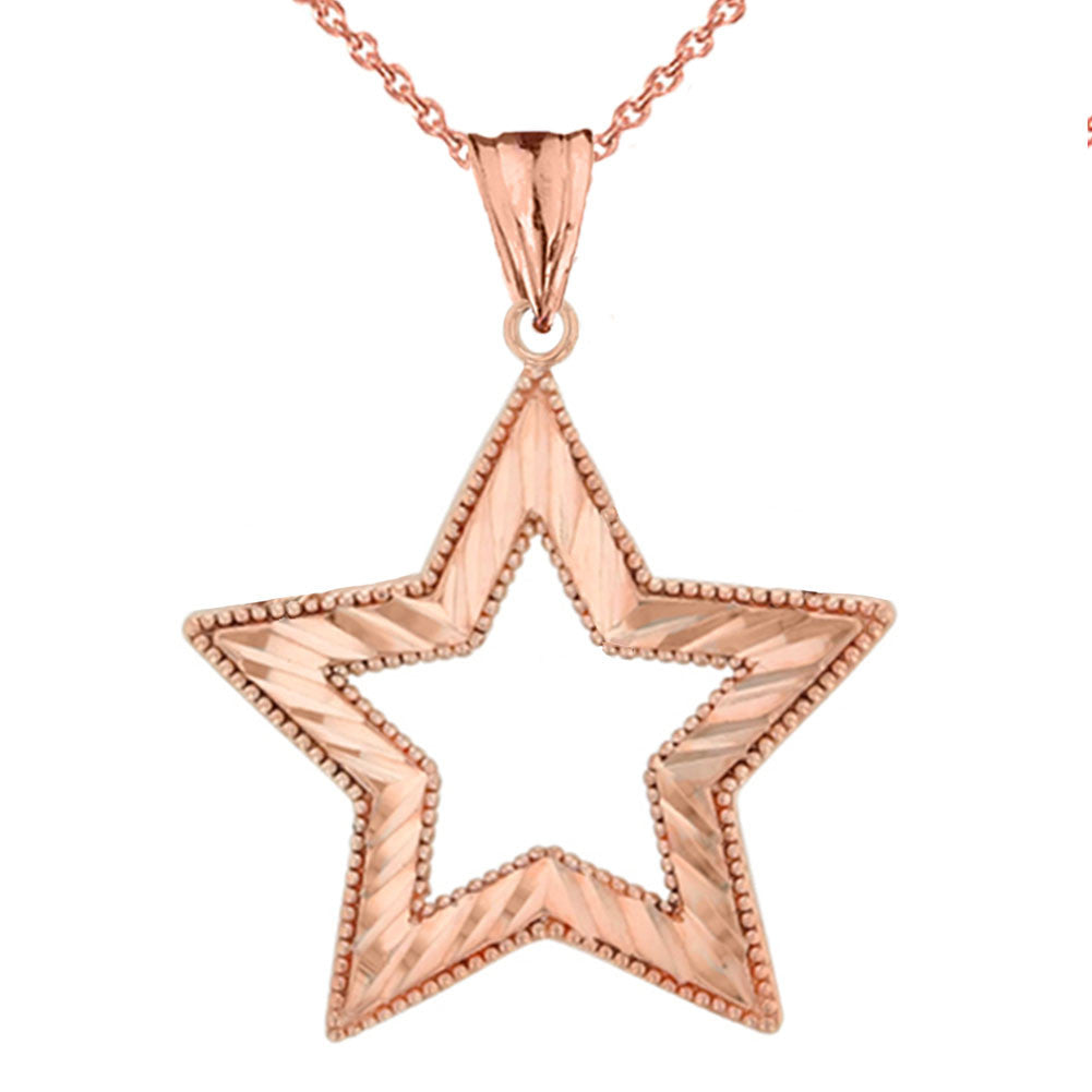 Gold Chic Sparkle Cut Star Pendant Necklace, view 2