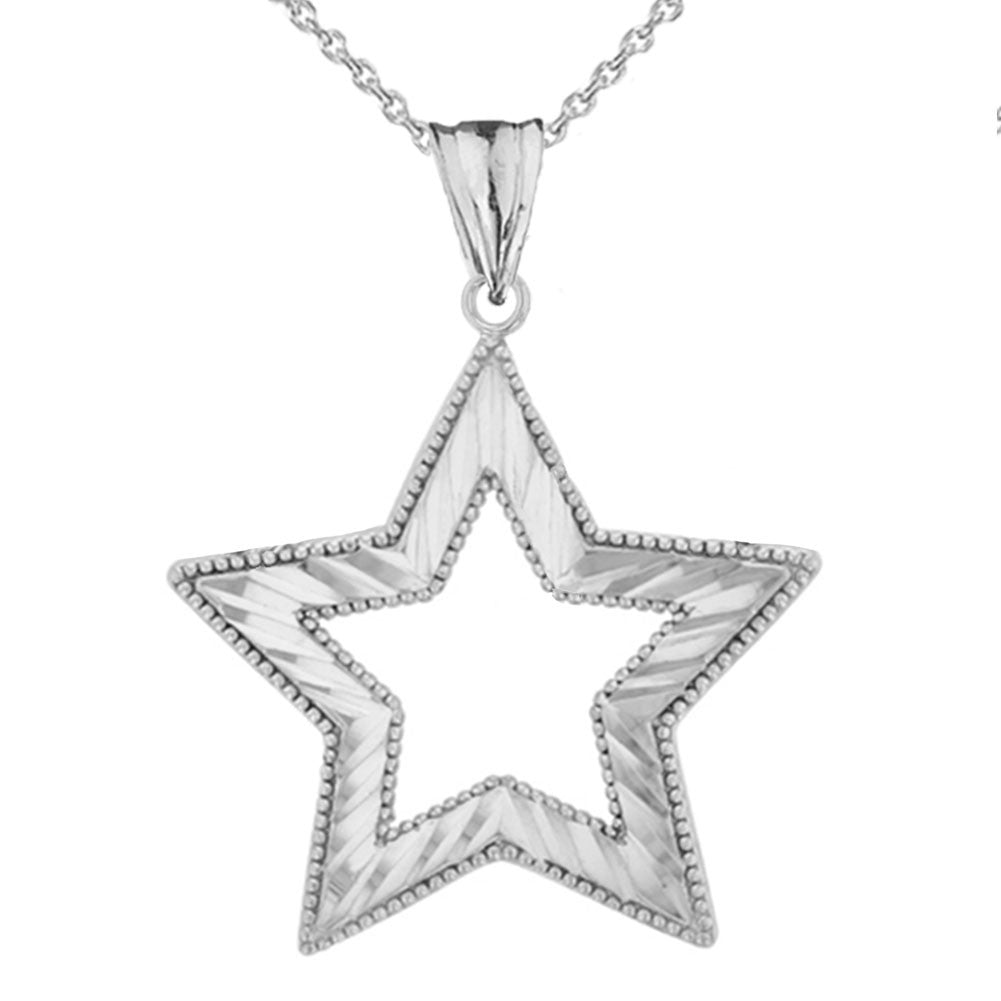 Gold Chic Sparkle Cut Star Pendant Necklace, view 3