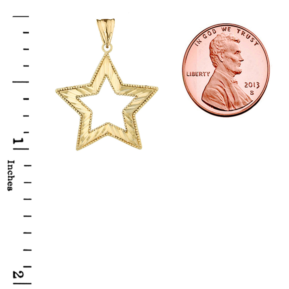 Gold Chic Sparkle Cut Star Pendant Necklace, view 5
