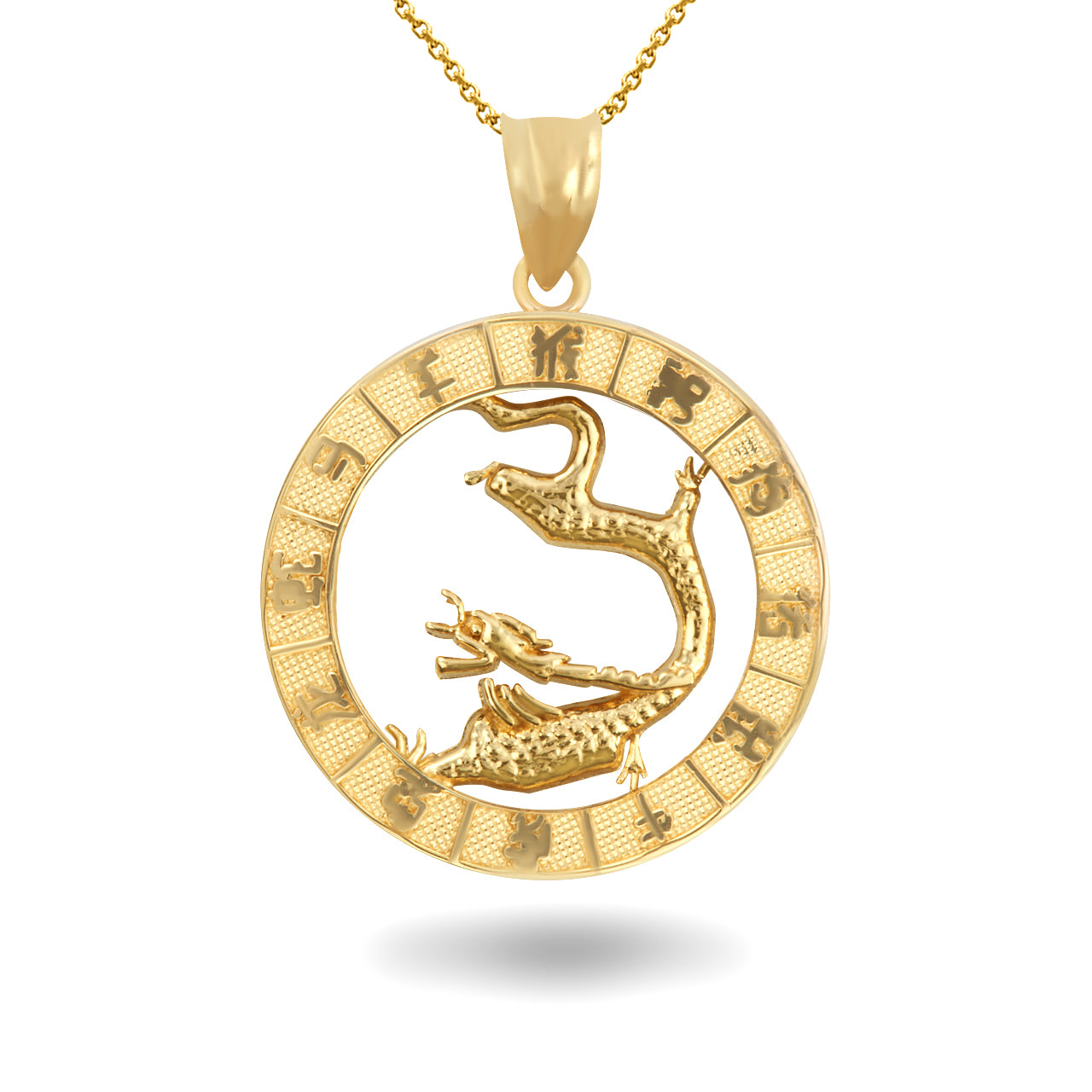 Gold Chinese New Year Zodiac Pendant Necklace, view 5