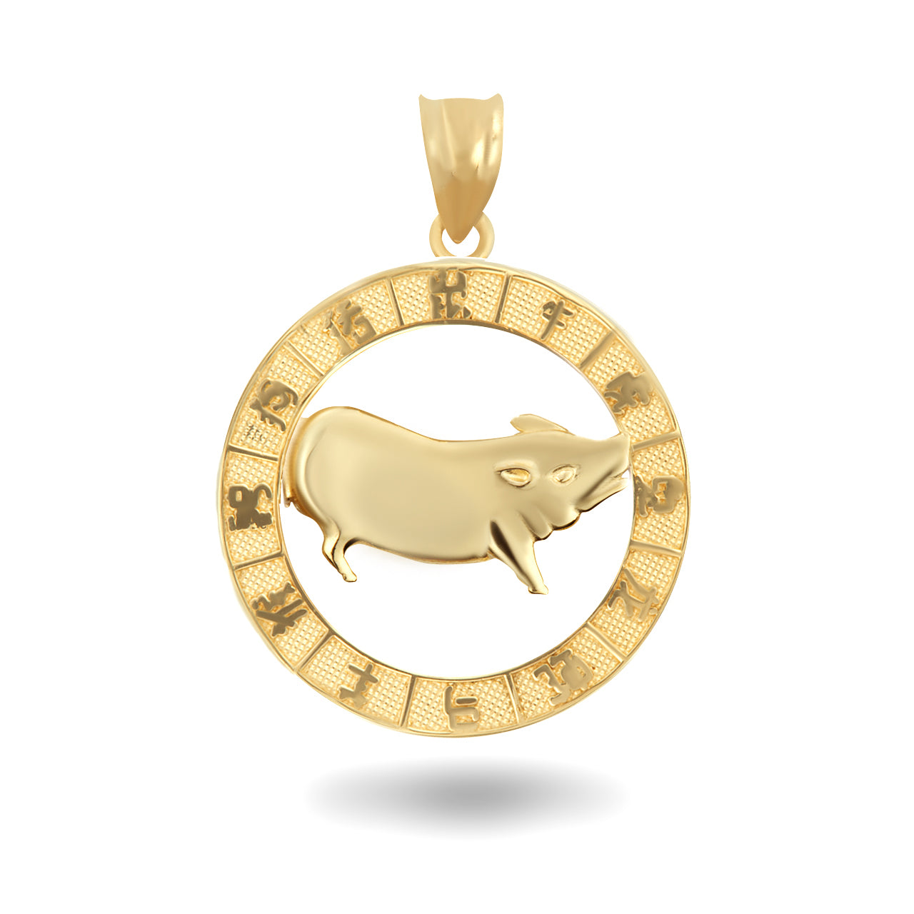 Gold Chinese New Year Zodiac Pendant Necklace, view 7