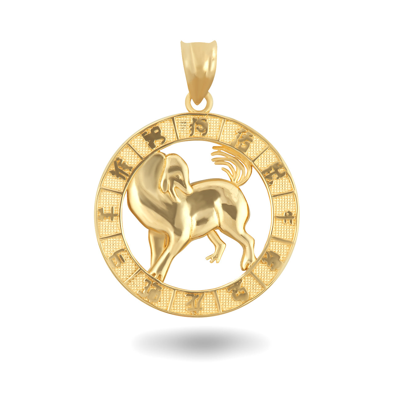 Gold Chinese New Year Zodiac Pendant Necklace, view 15