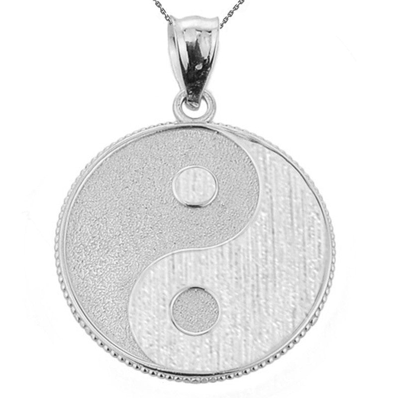 Gold Chinese Yin & Yang Tai Chi Taoist Symbol Charm Pendant Necklace, view 4