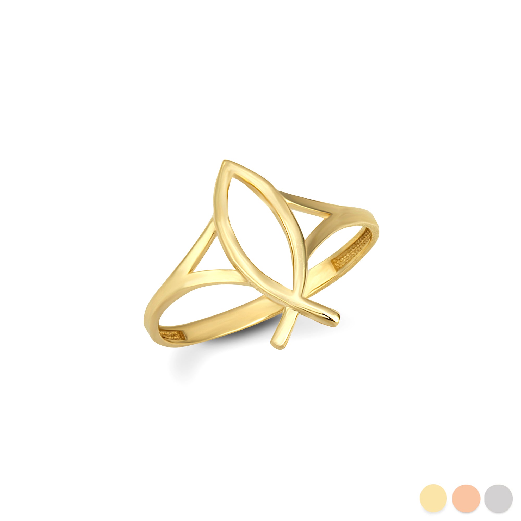 Gold Christian Fish Ichthys Ring