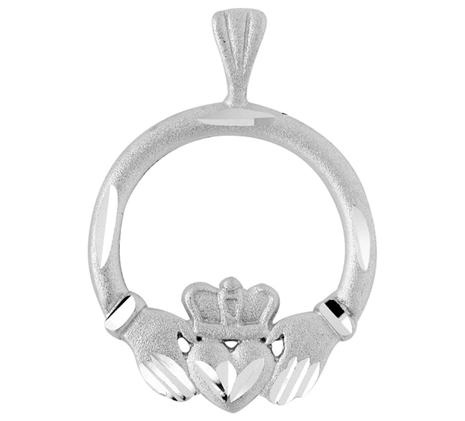 Gold Claddagh Pendant Necklace, view 2