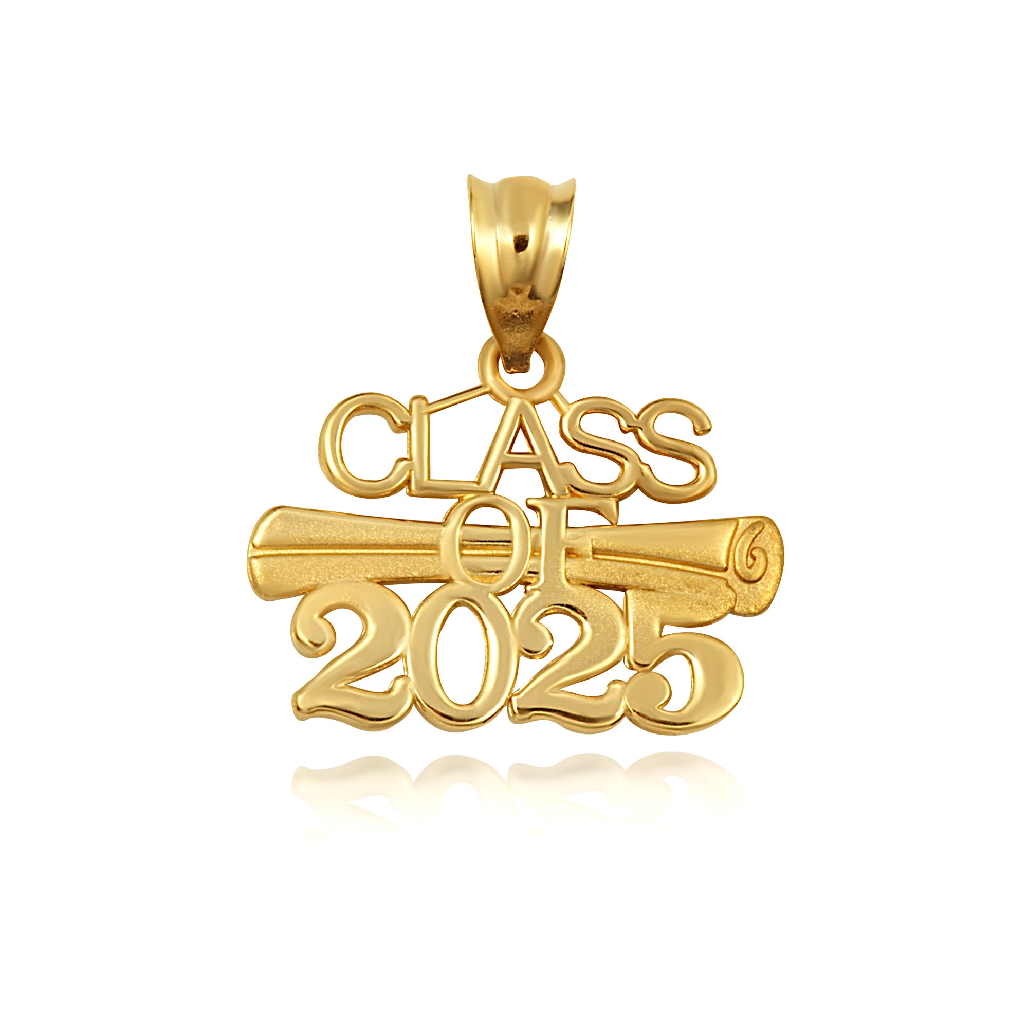 Gold Class Of 2024 to 2027 Graduation Diploma Pendant Necklace, view 6