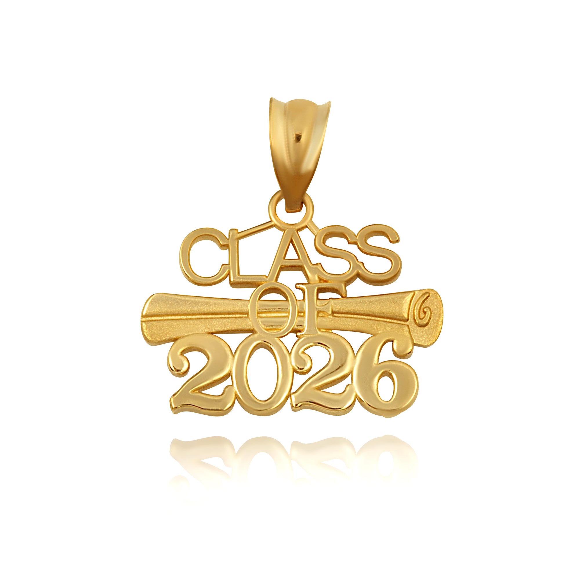 Gold Class Of 2024 to 2027 Graduation Diploma Pendant Necklace, view 7