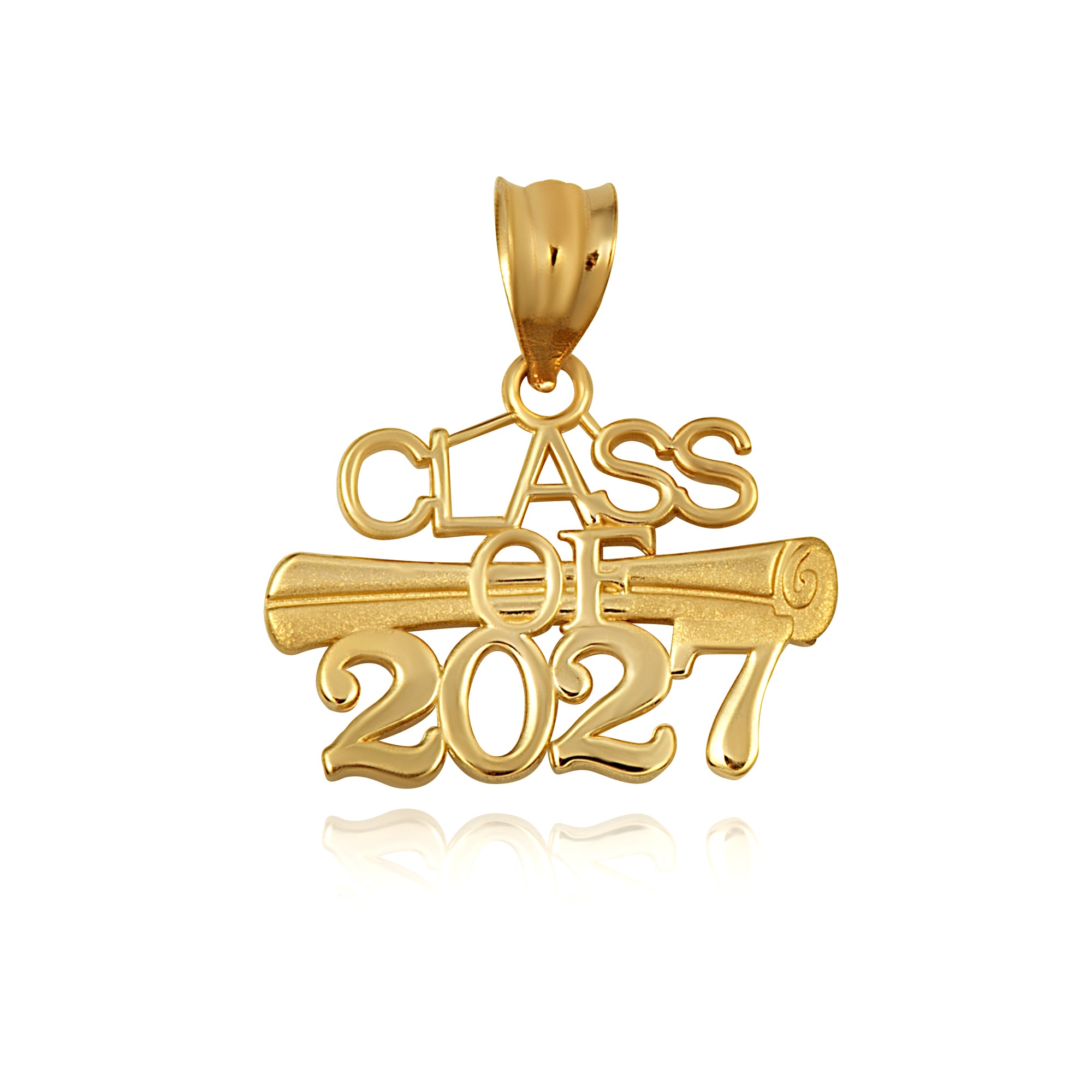 Gold Class Of 2024 to 2027 Graduation Diploma Pendant Necklace, view 8