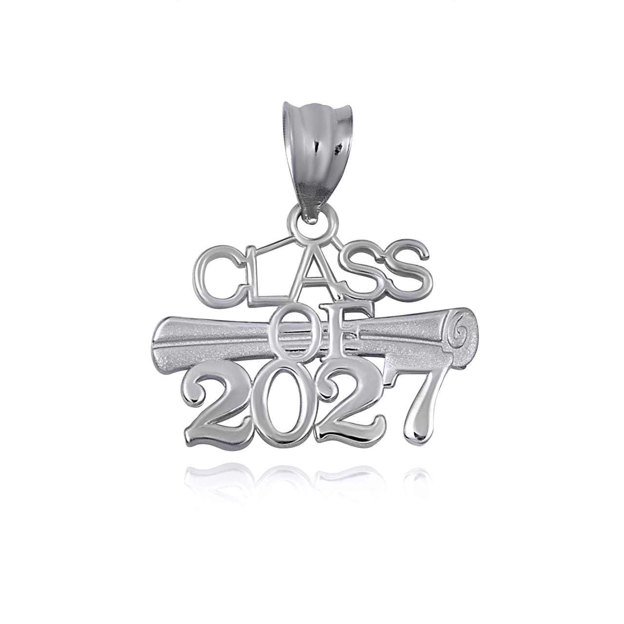 Gold Class Of 2024 to 2027 Graduation Diploma Pendant Necklace, view 12