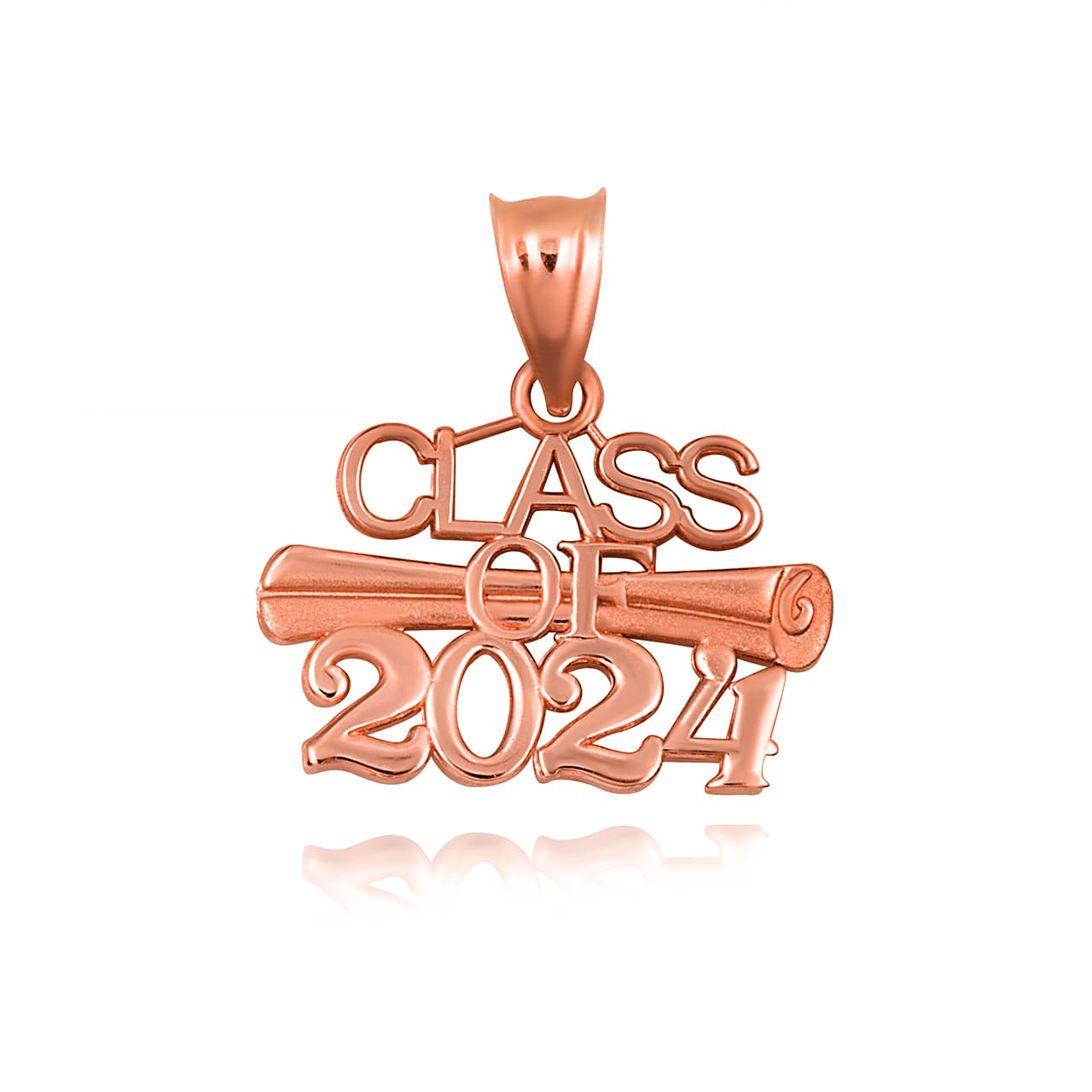 Gold Class Of 2024 to 2027 Graduation Diploma Pendant Necklace, view 13