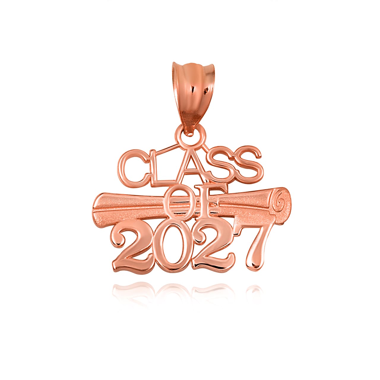 Gold Class Of 2024 to 2027 Graduation Diploma Pendant Necklace, view 16