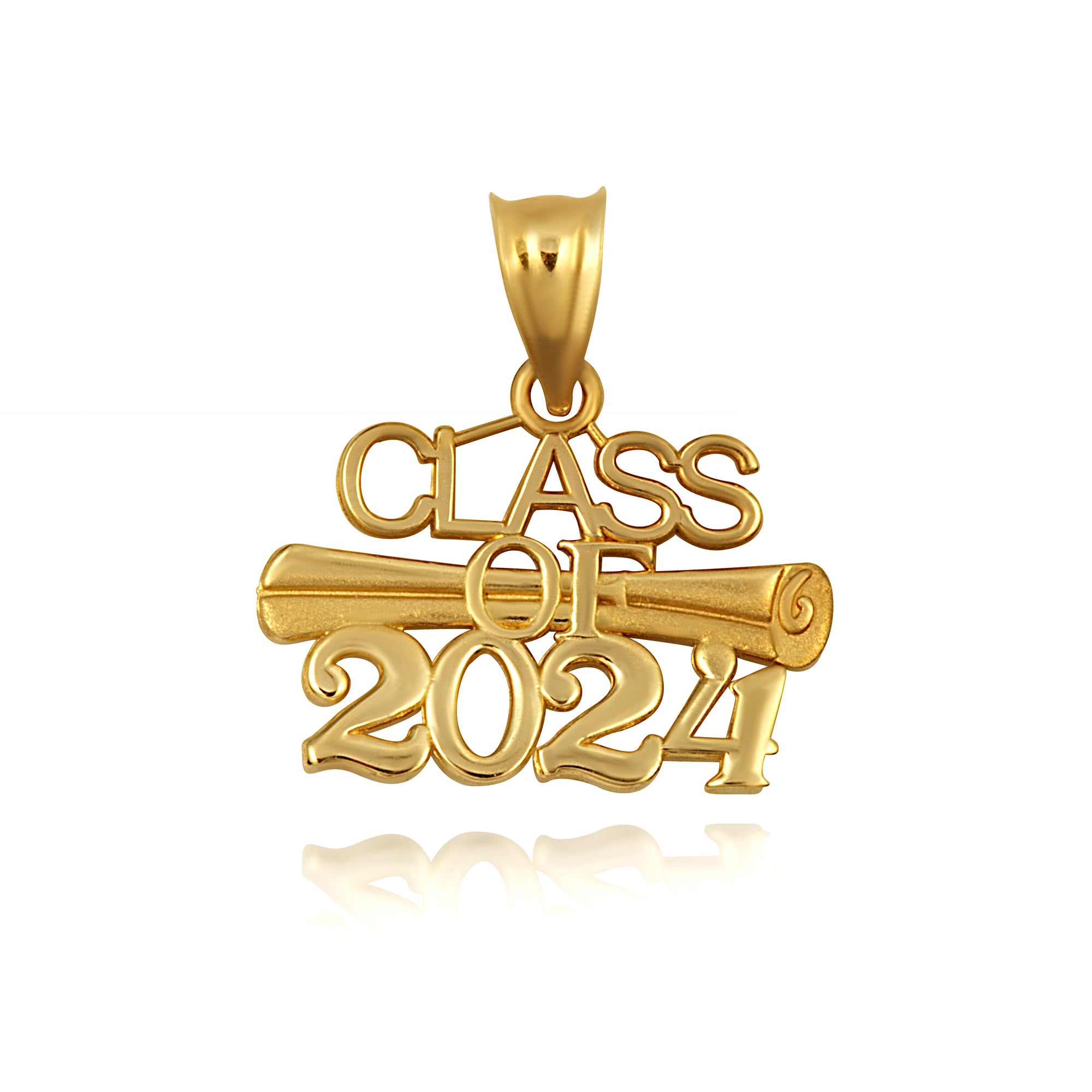 Gold Class Of 2024 to 2027 Graduation Diploma Pendant Necklace, view 17