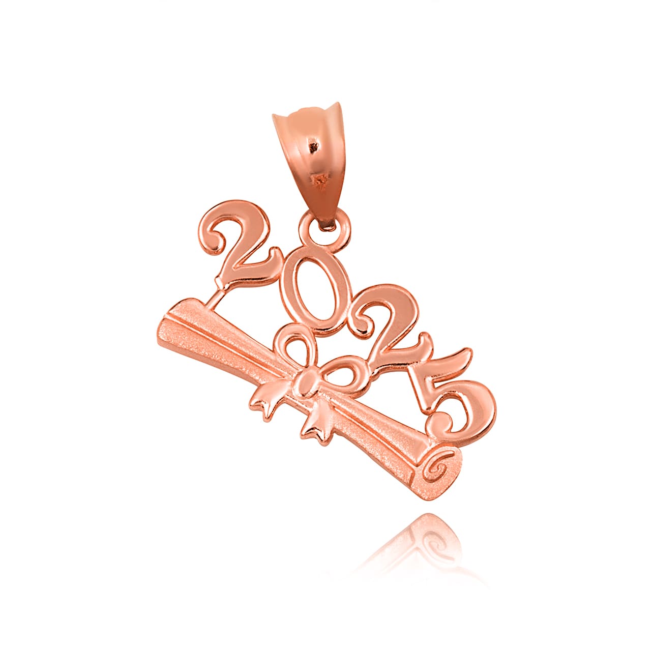 Gold Class Of 2024 to 2027 Graduation Diploma Ribbon Pendant Necklace, view 10