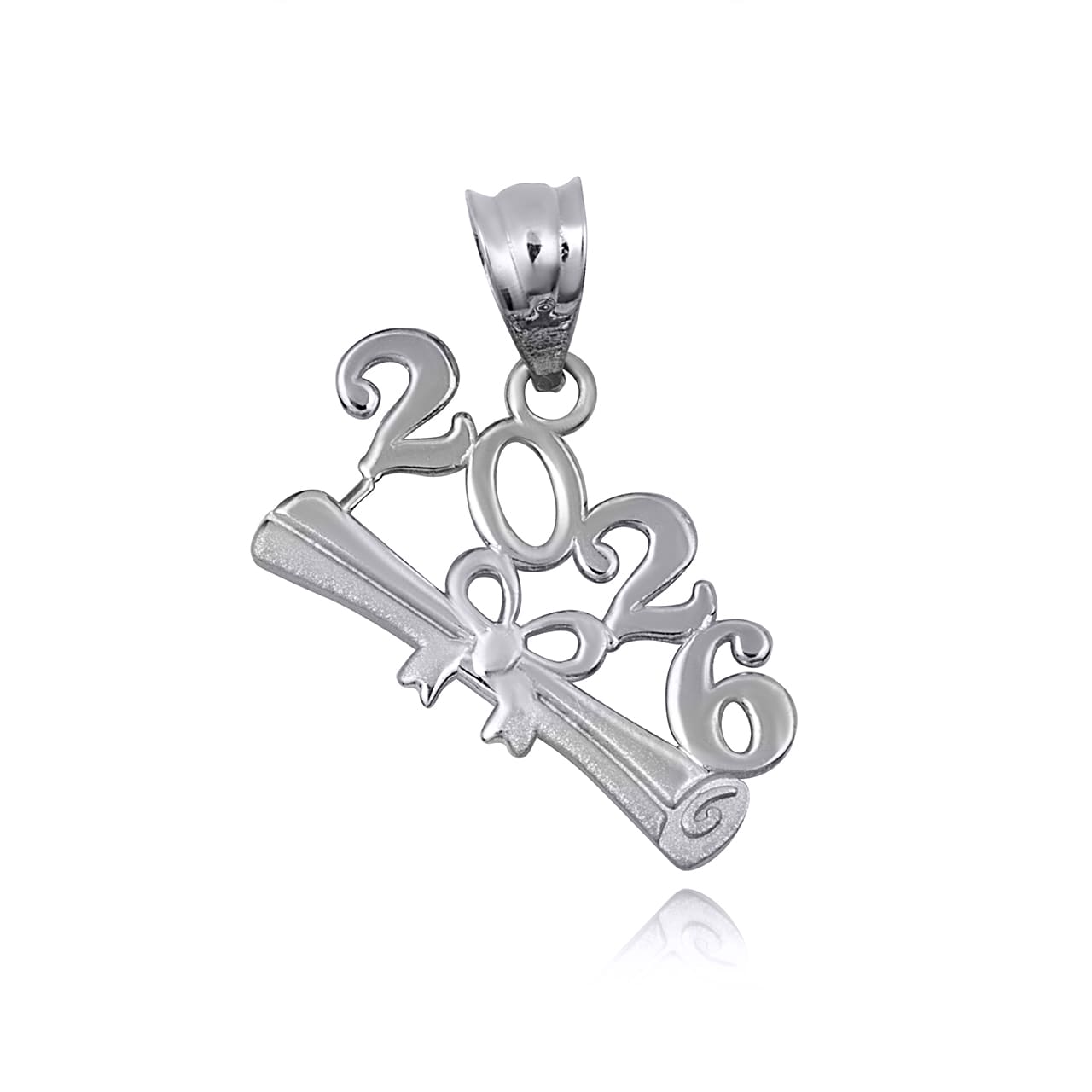 Gold Class Of 2024 to 2027 Graduation Diploma Ribbon Pendant Necklace, view 15