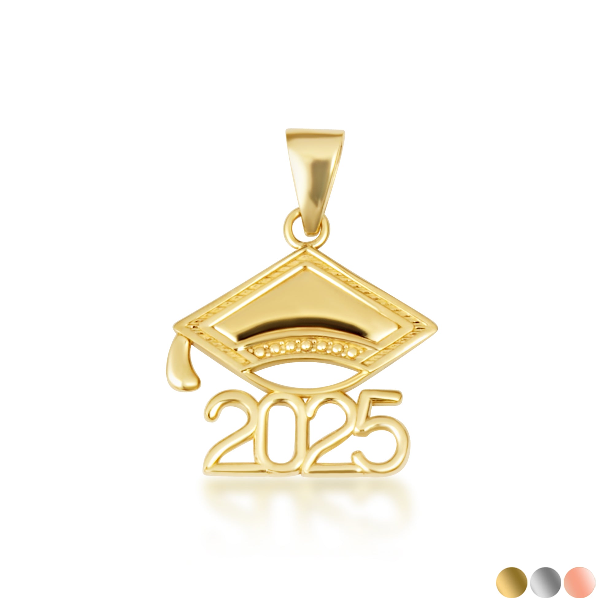 Gold Class Of 2025-2026 Graduation Cap Pendant Necklace