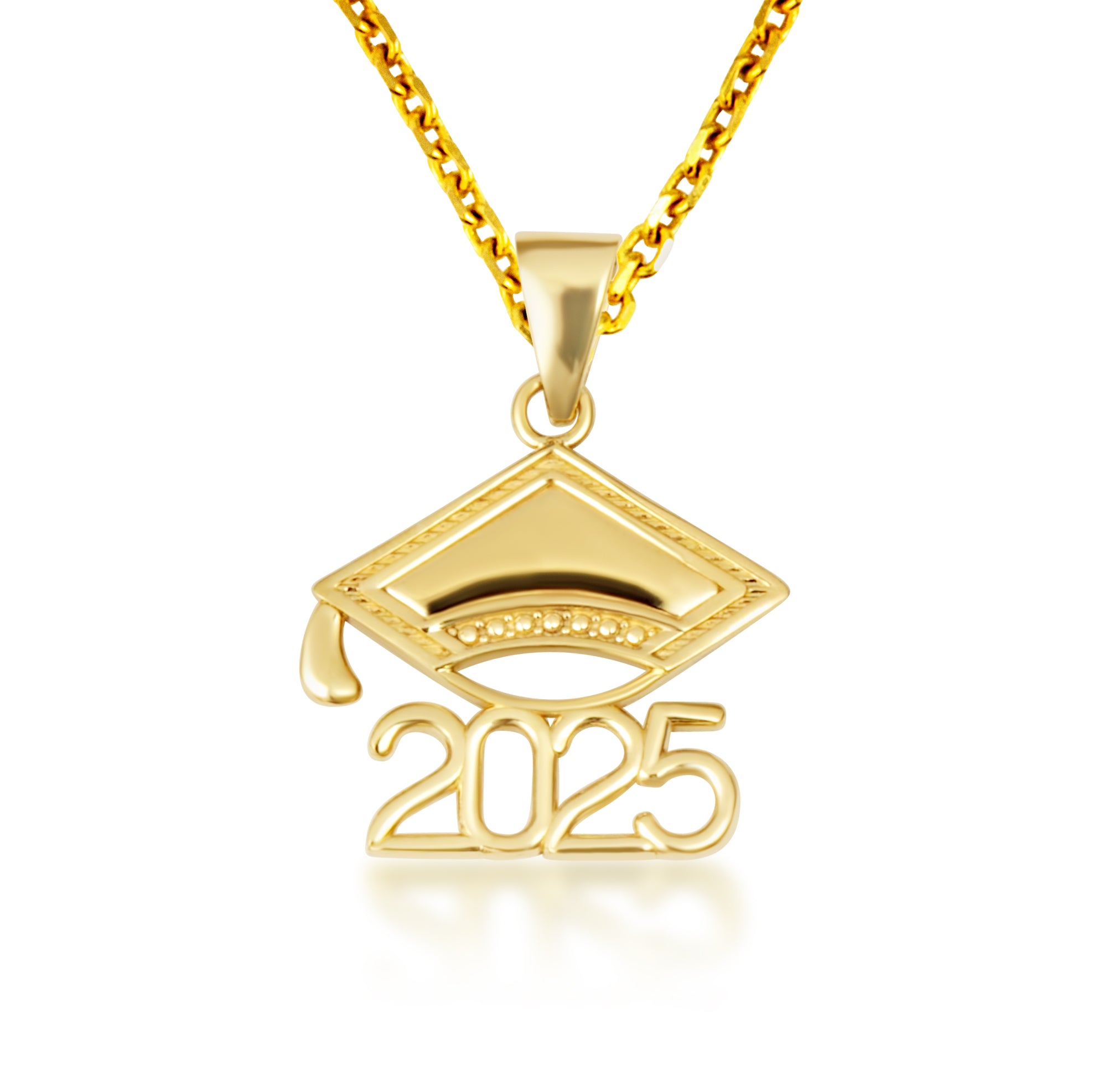 Gold Class Of 2025-2026 Graduation Cap Pendant Necklace, view 8