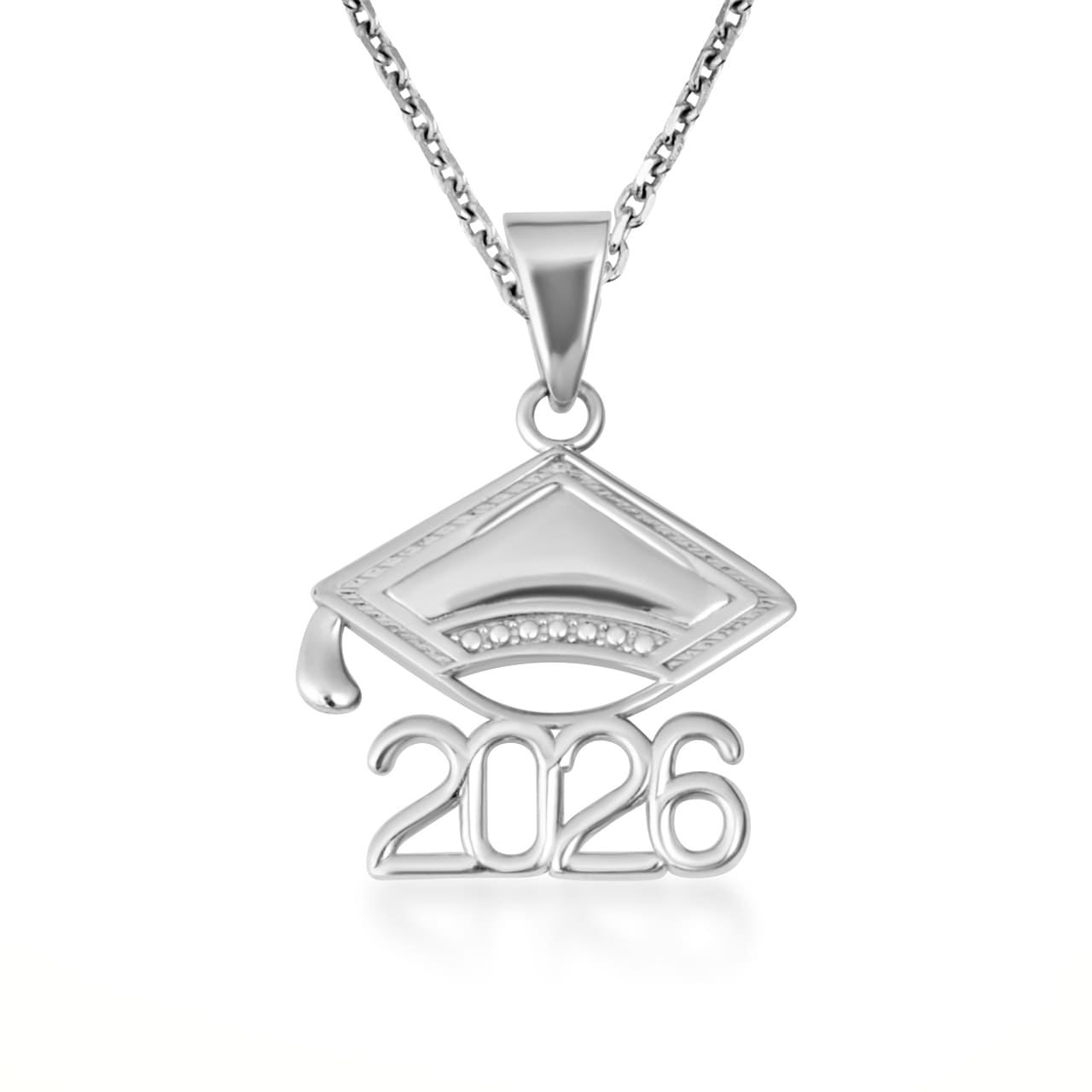 Gold Class Of 2025-2026 Graduation Cap Pendant Necklace, view 11