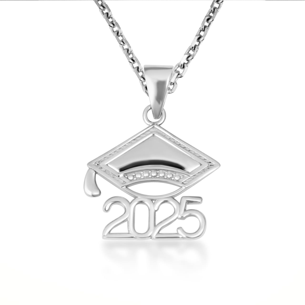 Gold Class Of 2025-2026 Graduation Cap Pendant Necklace, view 13
