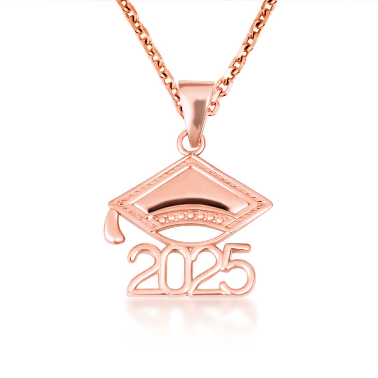 Gold Class Of 2025-2026 Graduation Cap Pendant Necklace, view 15