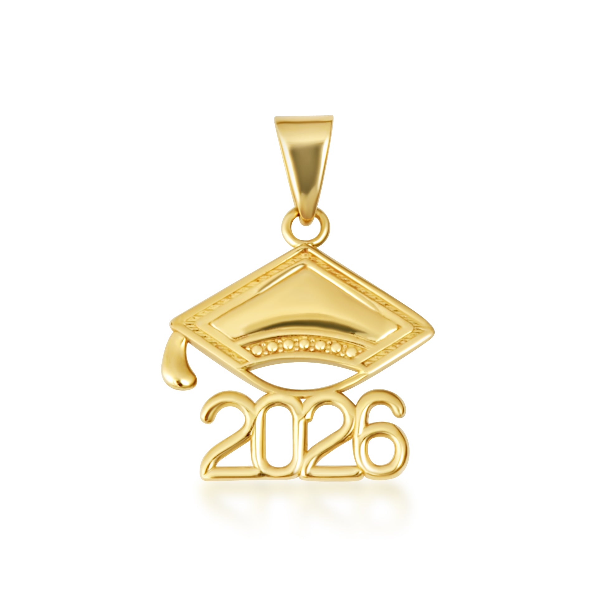 Gold Class Of 2025-2026 Graduation Cap Pendant Necklace, view 19