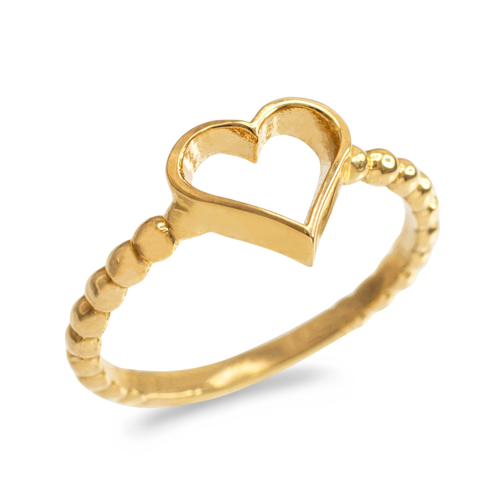 Gold Classic Open Heart Ring